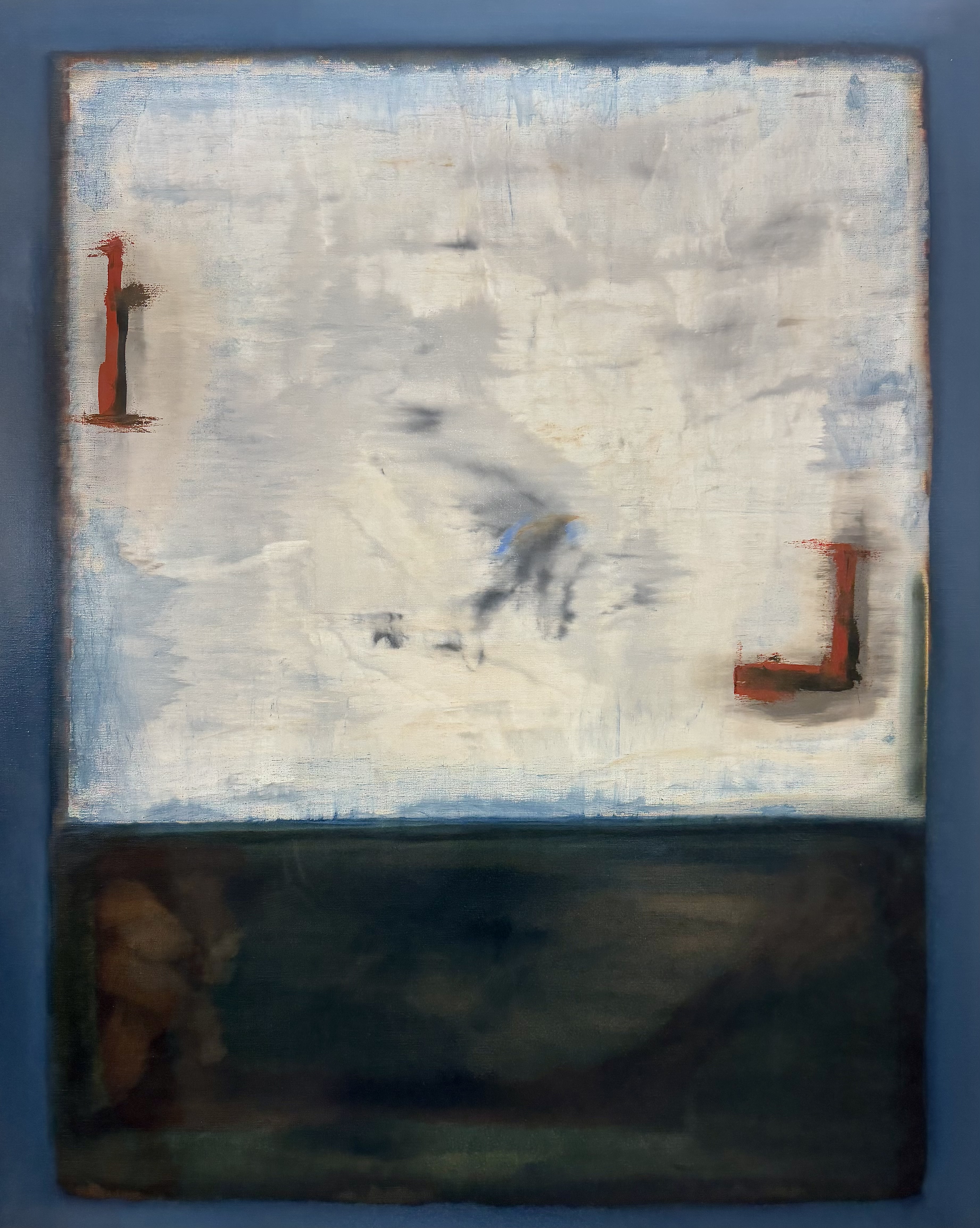 Nothing Settles at Once (2026) — abstract painting by Los Angeles–based contemporary artist Todd Williamson; Oil on linen. 60 × 48 in.